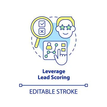 Leverage lead scoring concept icon Stock Illustration