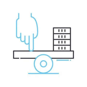 Leverage line icon, outline symbol, vector illustration, concept sign Stock Illustration