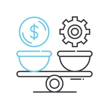 Leverage line icon, outline symbol, vector illustration, concept sign Stock Illustration