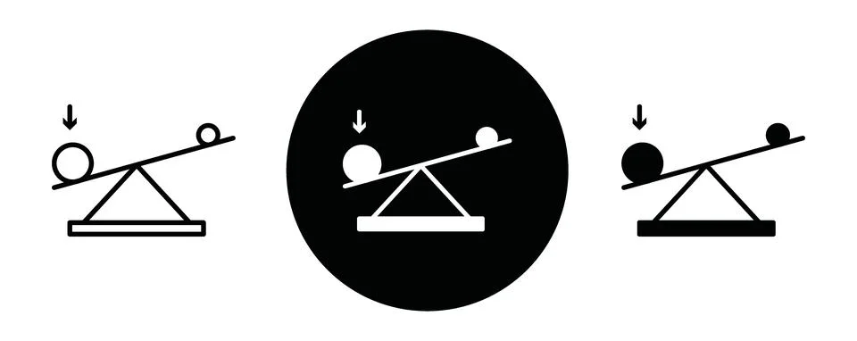 Leverage outline icon collection or set. Leverage Thin vector line art Stock Illustration