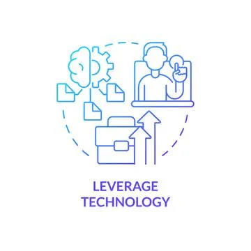 Leverage technology blue gradient concept icon Stock Illustration
