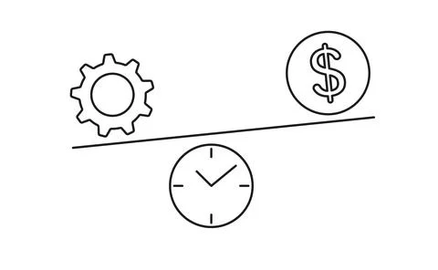 Leverage time management money icon Stock Illustration