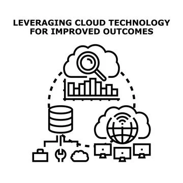 Leveraging cloud technology for improved business outcomes Stock Illustration