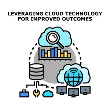 Leveraging cloud technology for improved business outcomes Stock Illustration