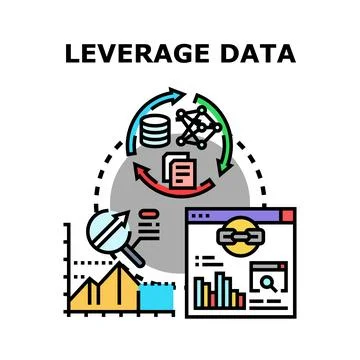 Leveraging data for business analytics and insights process Stock Illustration