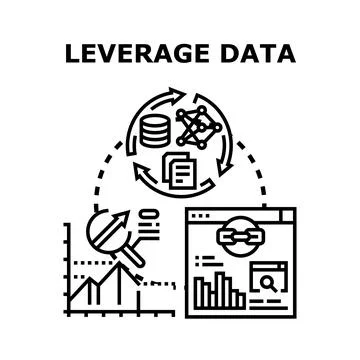 Leveraging data for business analytics and insights process Illustrazione stock