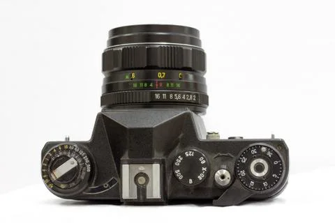 Levers and buttons to control the old camera Stock Photos