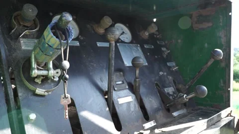 The levers of control mechanisms Stock Footage 145427979