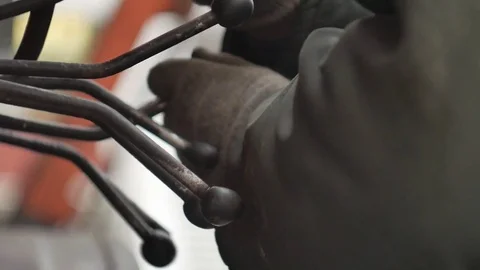 Levers the garbage truck. Loading control. Stock Footage 71143230