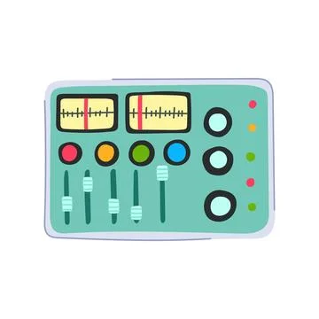 Levers retro control panel cartoon vector illustration Stock Illustration