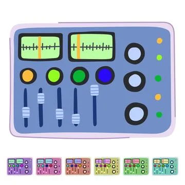 Levers retro control panel vector cartoon graphic Illustrazione stock