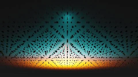 Levetating monoliths full pattern sunset Stock Illustration