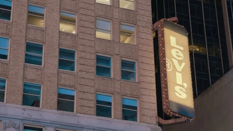 Levi's ad on Times Square in New York Stock Footage 127902654