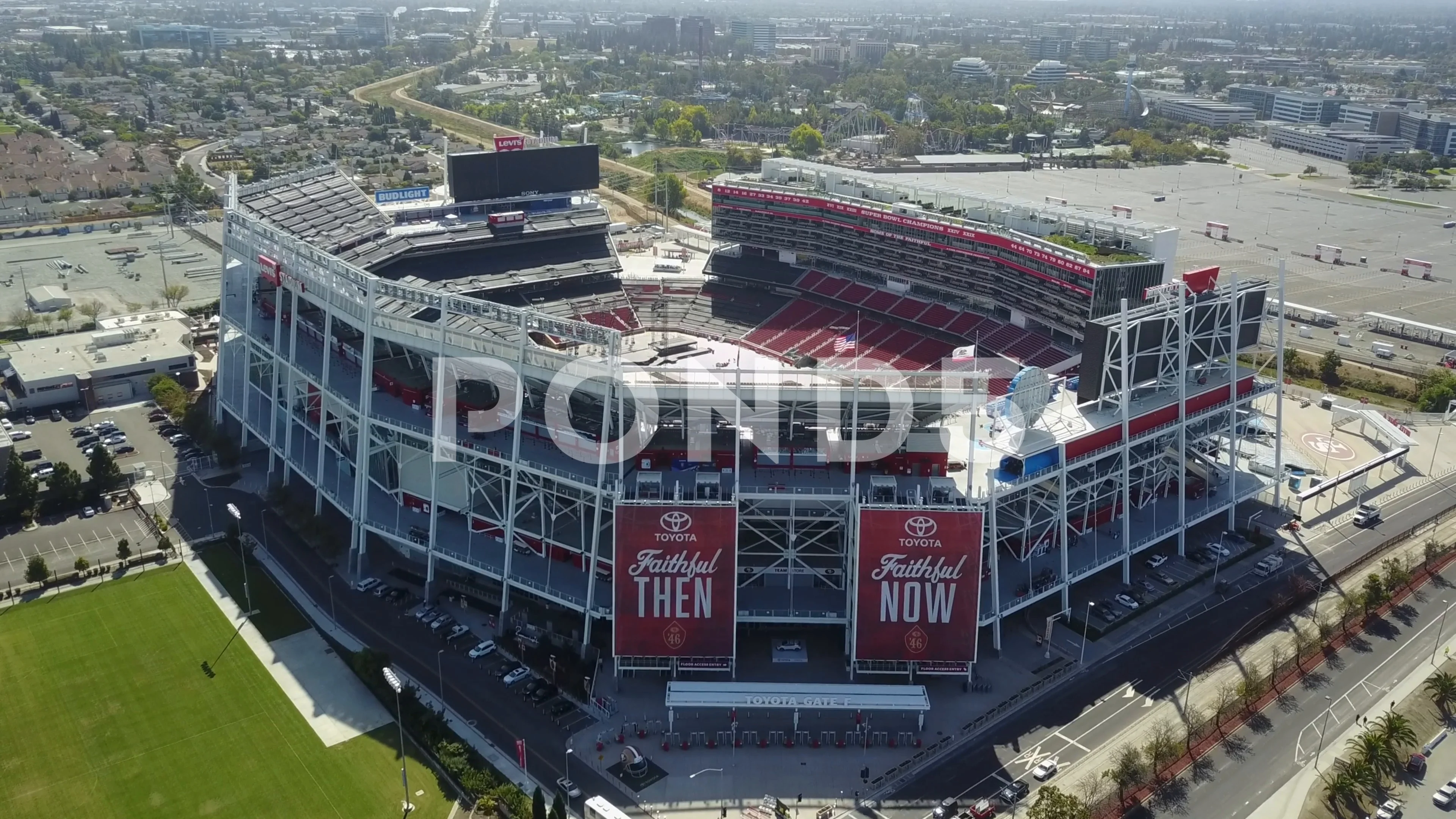 Levi's Stadium Santa Clara Aerial Approa... | Stock Video | Pond5