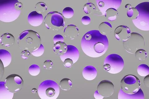 Levitated spheres abstract background. Elegant 3D abstract pattern of flying  Stock Illustration