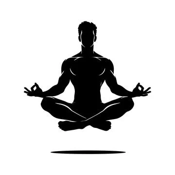 Levitating and meditating man 스톡 일러스트