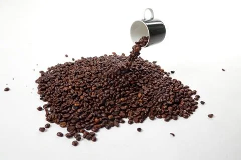 Levitating coffee beans Stock Photos