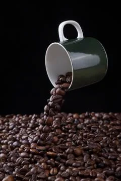 Levitating coffee cup Stock Photos