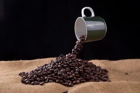 Levitating coffee cup Stock Photos