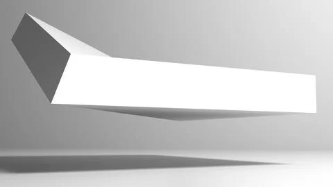 Levitating geometric object is in an empty studio room, 3d render Stock Illustration