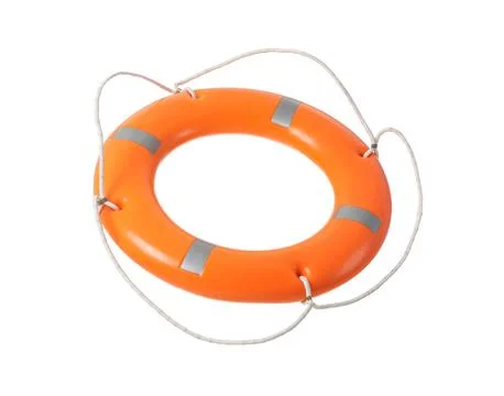 Levitating lifebuoy ring on white background Stock Photos