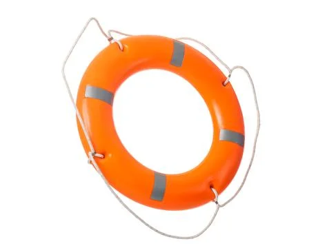 Levitating lifebuoy ring on white background Stock Photos