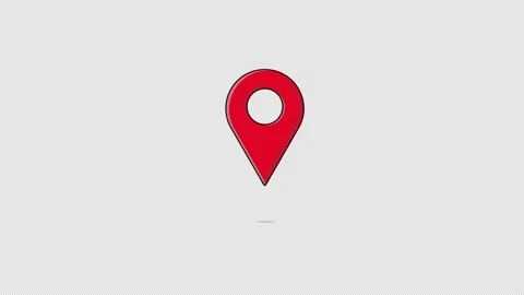 Levitating Location Pin Icon Animation - Transparent Stock Footage 274107106