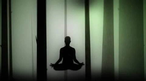 Levitating Meditating Man in the Forest Stock Footage 54233379