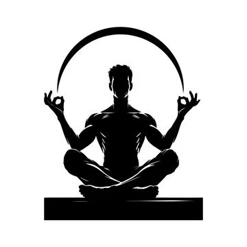 Levitating meditating man Stock Illustration