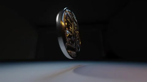 Levitating Spinning Ethereum Coin - Crypto - Coin - ETH Stock Footage 251743630