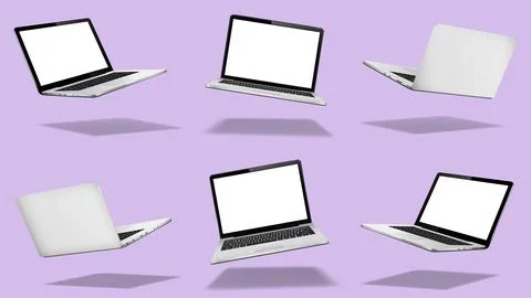 Levitation laptop computer set Stock Illustration