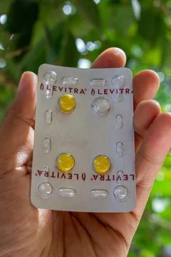 LEVITRA is an erectile dysfunction drug containing Vardenafil HCl Stock Photos