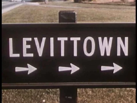 Levittown, Long island is one of the first examples of suburban expansion  Stock-Footage 74718091