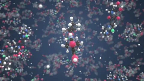 Levofloxacin molecule. Molecular model. Looping seamless 3d animation Stock Footage 153295940