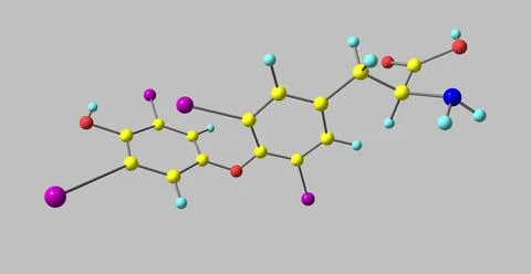 Levothyroxine molecular structure isolated on grey Stock Illustration