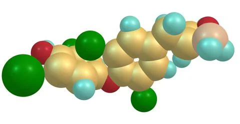 Levothyroxine molecular structure isolated on white Stock Illustration