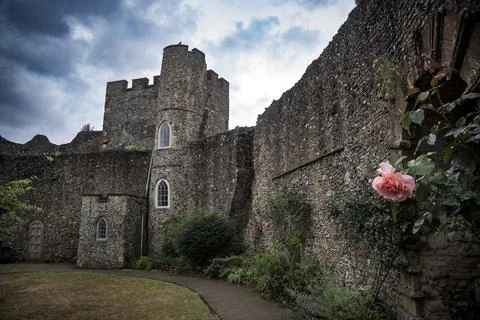 Lewes castle keep from the second motte in Sussex county town Stock Photos