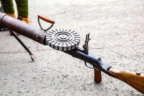 Lewis automatic machine gun Stock Photos