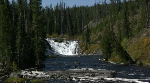 Lewis Falls Wide Stock Footage 687564