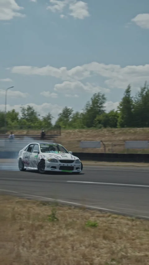 Lexus IS Drift slow motion on racetrack Stock Footage 244804589