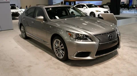 Lexus LS 460 sedan on display during the Miami International Auto Show Stock Footage 68721563