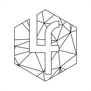 LF geometric triangle block chain font Stock Illustration