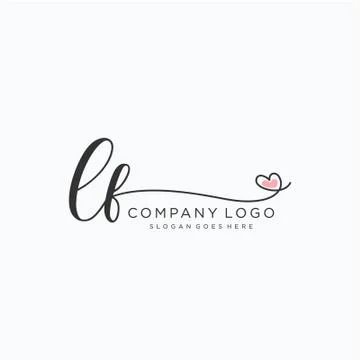 LF Initial handwriting logo design Stock Illustration