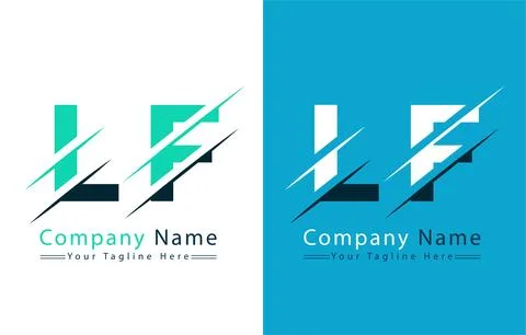 LF Letter Logo Vector Design Concept Elements Stock Illustration