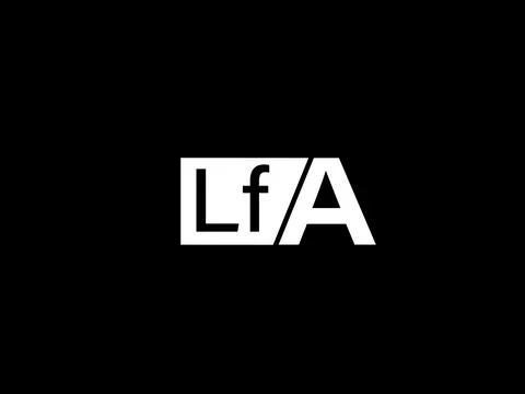 LFA Logo and Graphics design vector art, Icons isolated on black background Illustrazione stock