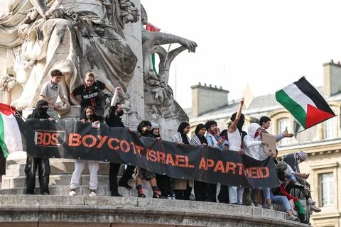 LFI protest against Israel's interception of the Freedom Flotilla, Paris, France 写真素材