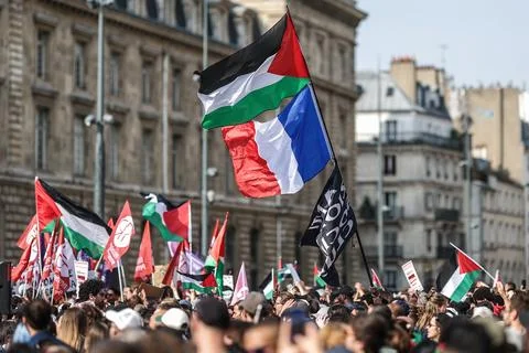 LFI protest against Israel's interception of the Freedom Flotilla, Paris, France Stock-Fotos
