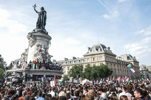 LFI protest against Israel's interception of the Freedom Flotilla, Paris, France Stock Photos