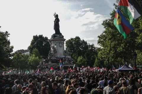 LFI protest against Israel's interception of the Freedom Flotilla, Paris, France Stock Photos