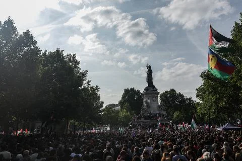 LFI protest against Israel's interception of the Freedom Flotilla, Paris, France Stock Photos